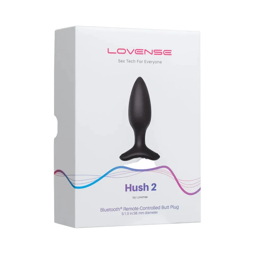 Lovense Hush 2 Bluetooth Remote-Controlled Vibrating Butt Plug Small 1.5 in